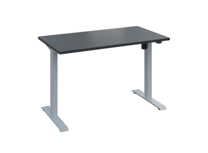 Flexi 27-12 výškově nastavitelný stůl, kovová podnož stříbrná, deska 25 mm, široký 1200 mm, antracit